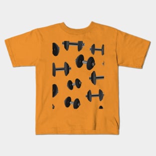 3d dumbbell seamless pattern perfect for people who loves gym Kids T-Shirt